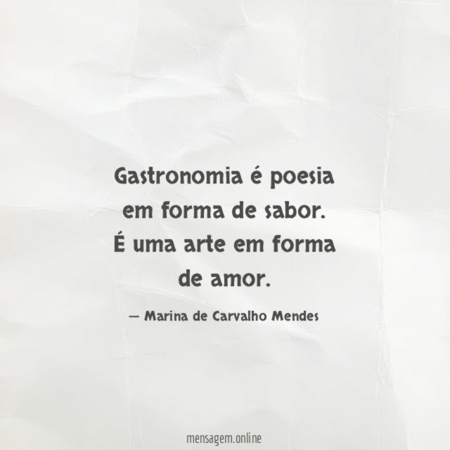 Gastronomia é poesia