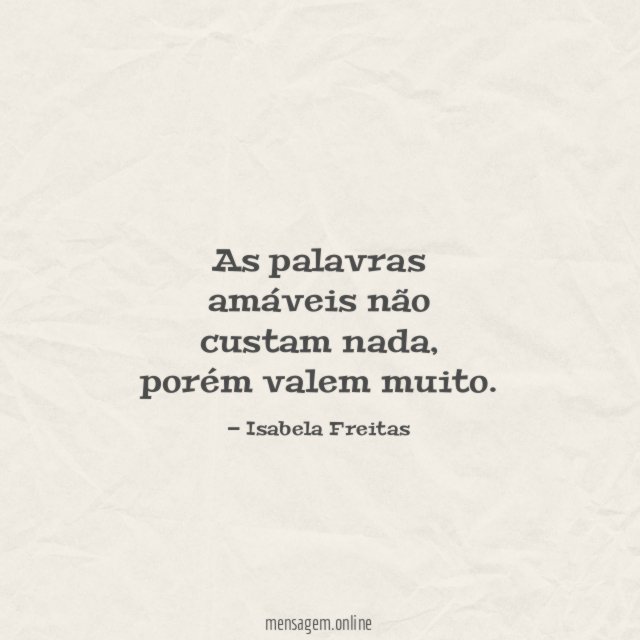 As palavras amáveis