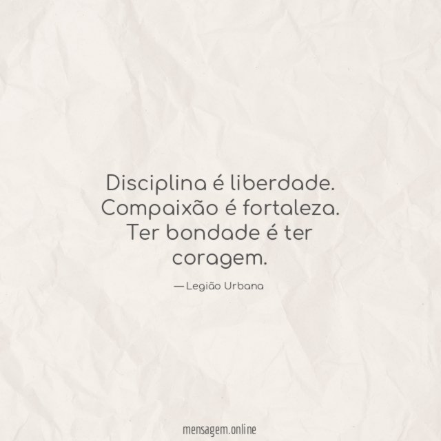 Disciplina é liberdade