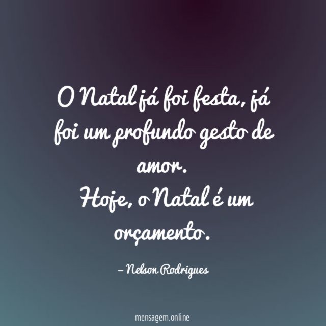 O Natal já foi festa