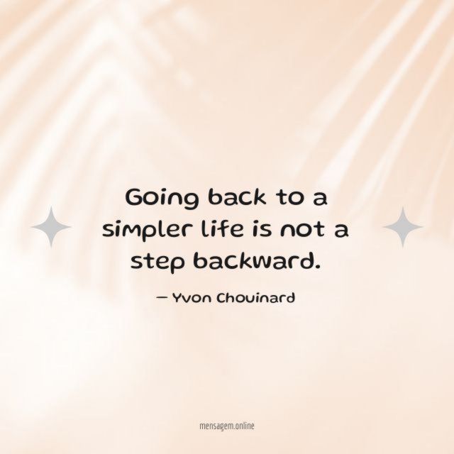 Going back to a simpler