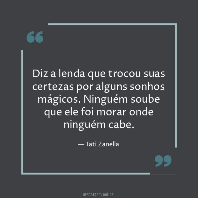 Diz a lenda que trocou suas