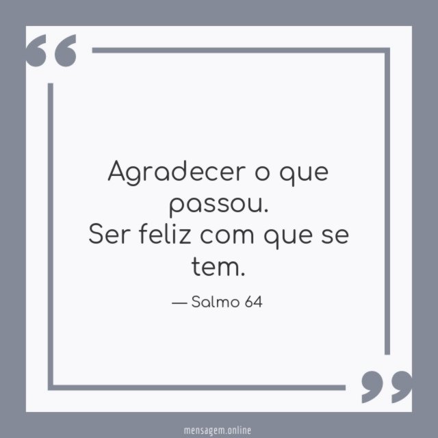 Agradecer o que