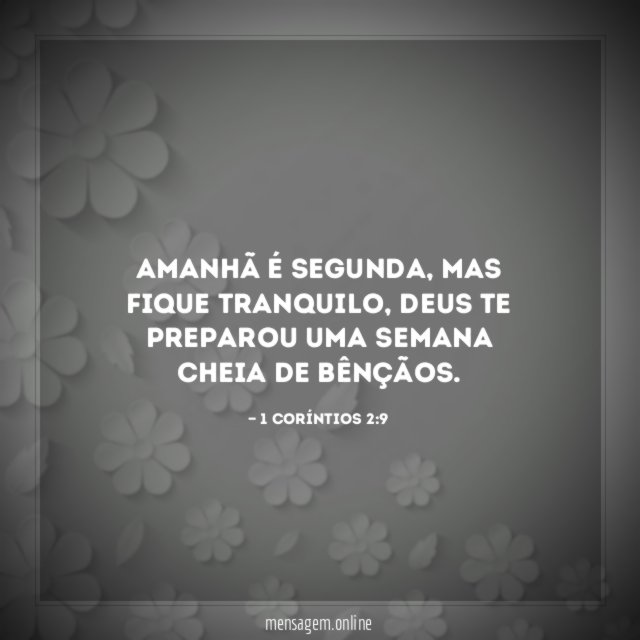 Amanhã é segunda