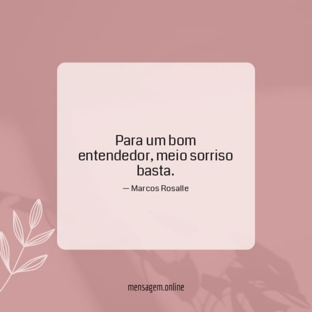 Meio sorriso basta