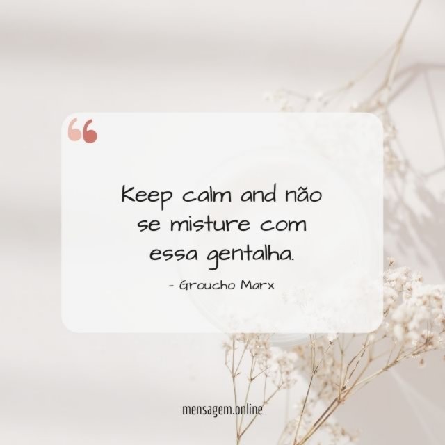 Não se misture