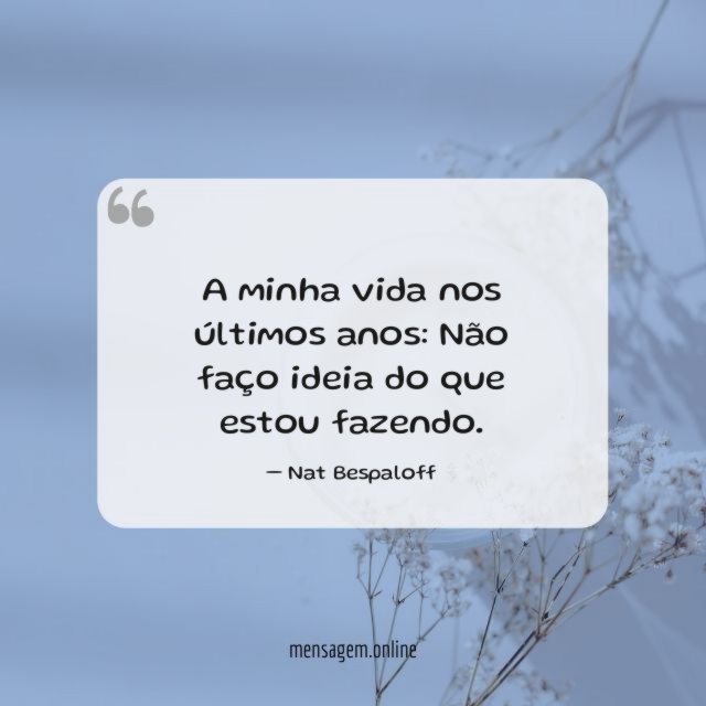 A minha vida nos últimos anos