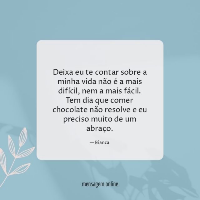 Deixa eu te contar sobre a minha vida