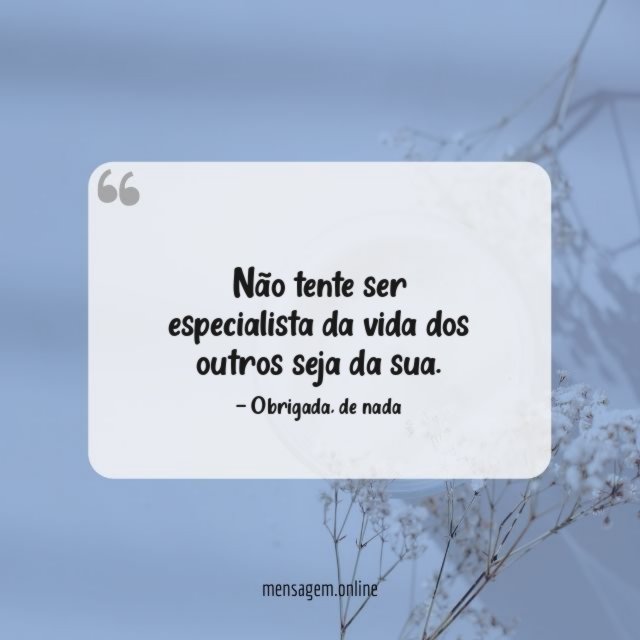 Não tente ser especialista