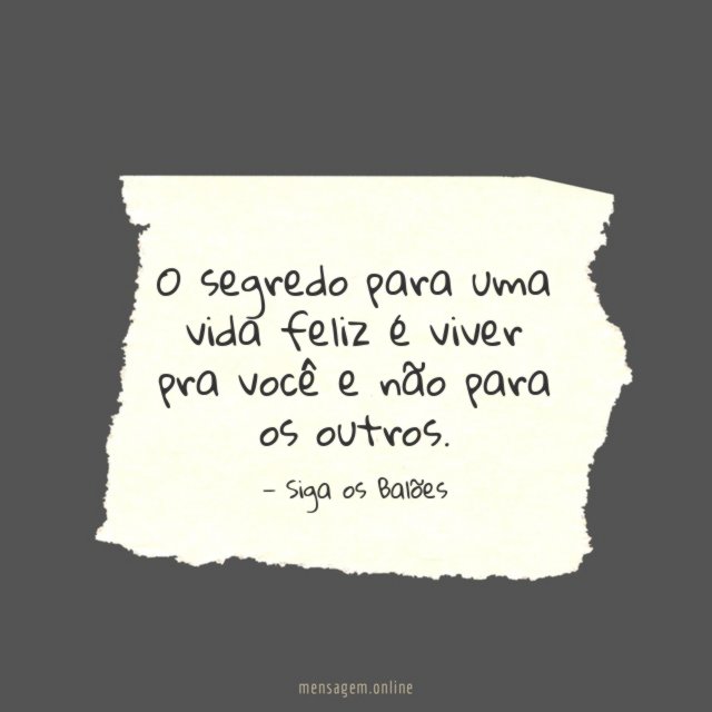 O segredo para uma vida feliz