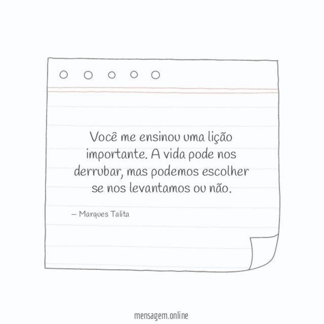 Uma lição importante