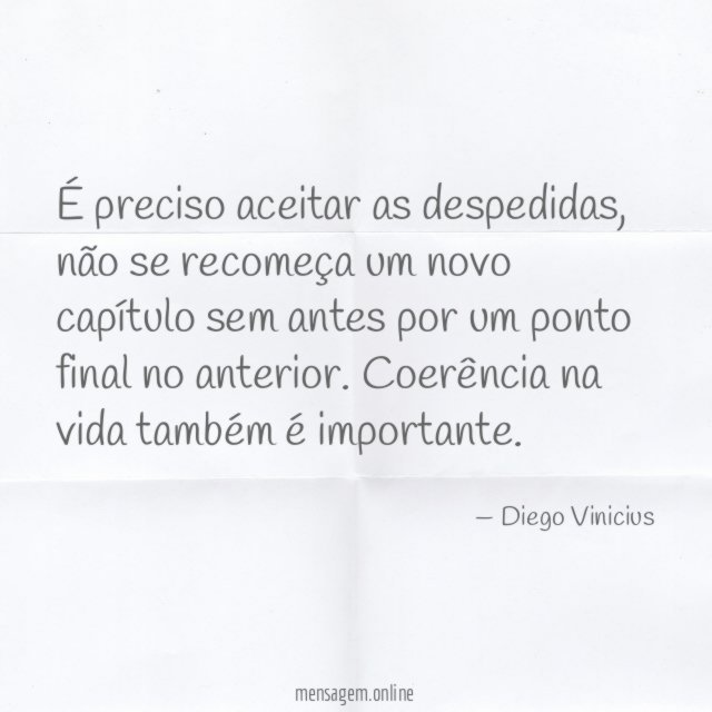 É preciso aceitar as despedidas