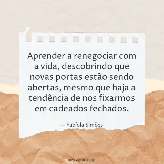Aprender a renegociar com a vida