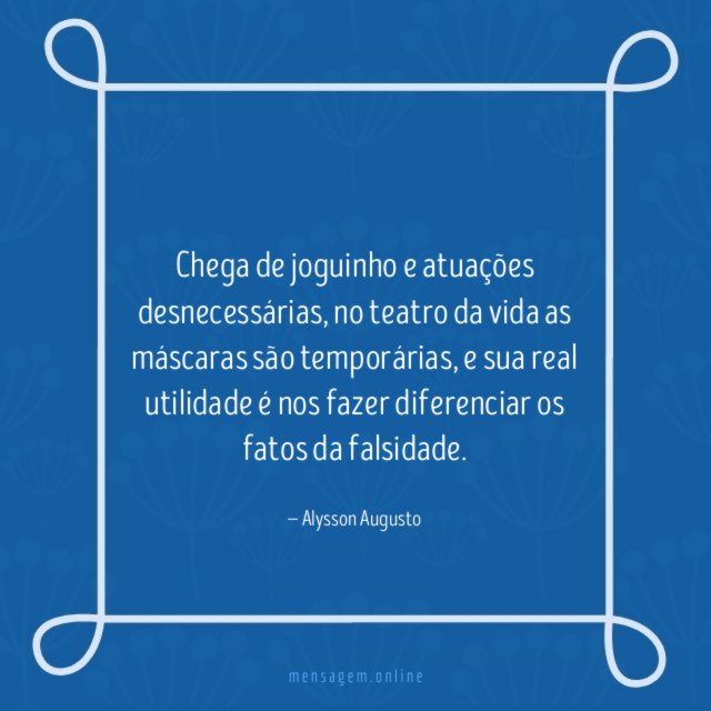 Chega de joguinho