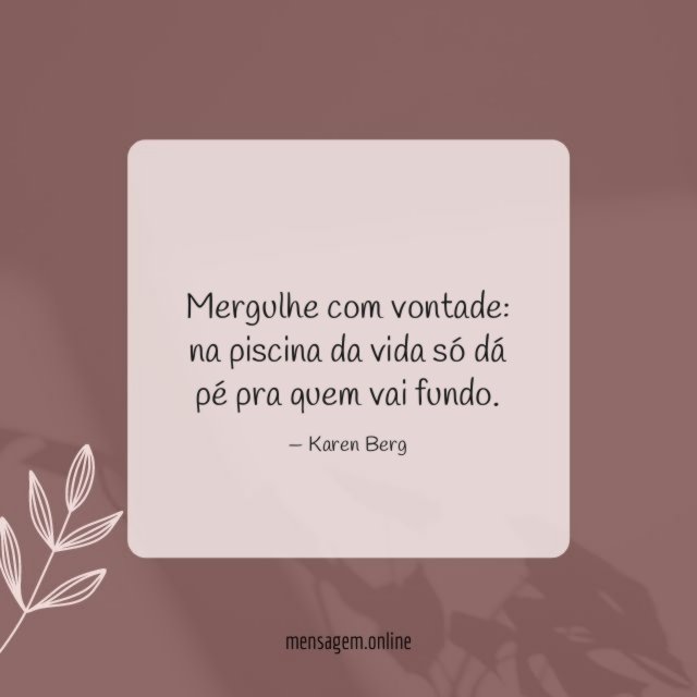 Mergulhe com vontade