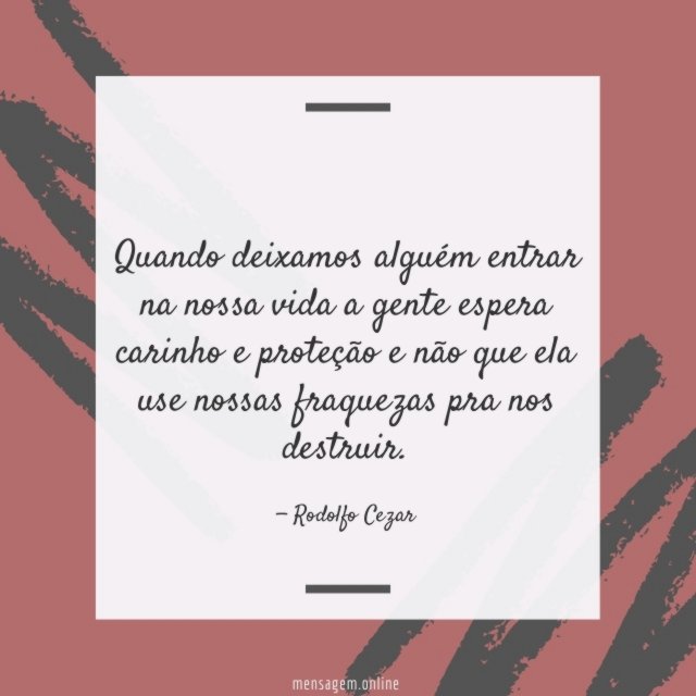 Quando deixamos alguém