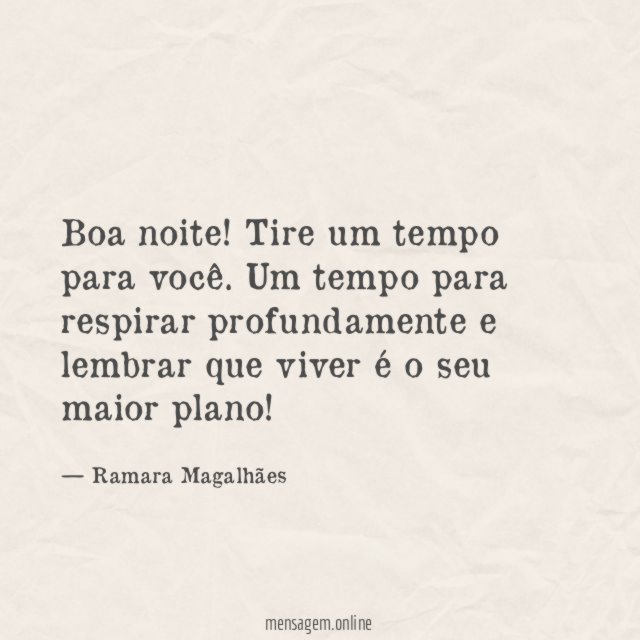 Tire um tempo para você