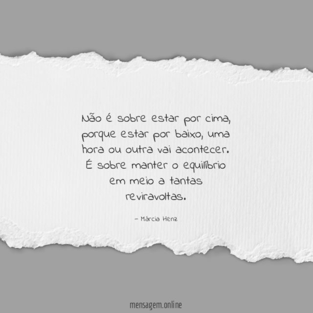 Não é sobre estar por cima