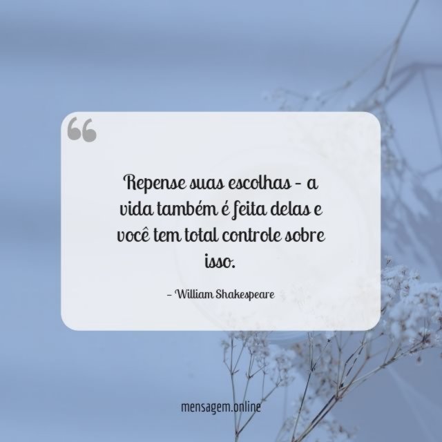 Repense suas escolhas