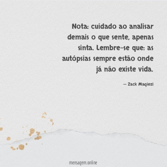 Cuidado ao analisar