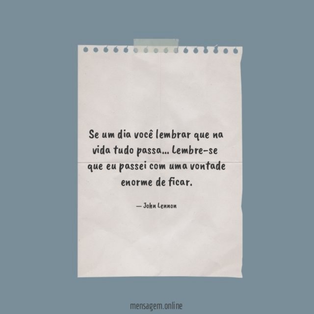 Vontade enorme de ficar