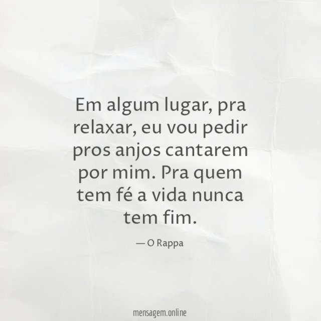 A vida nunca tem fim