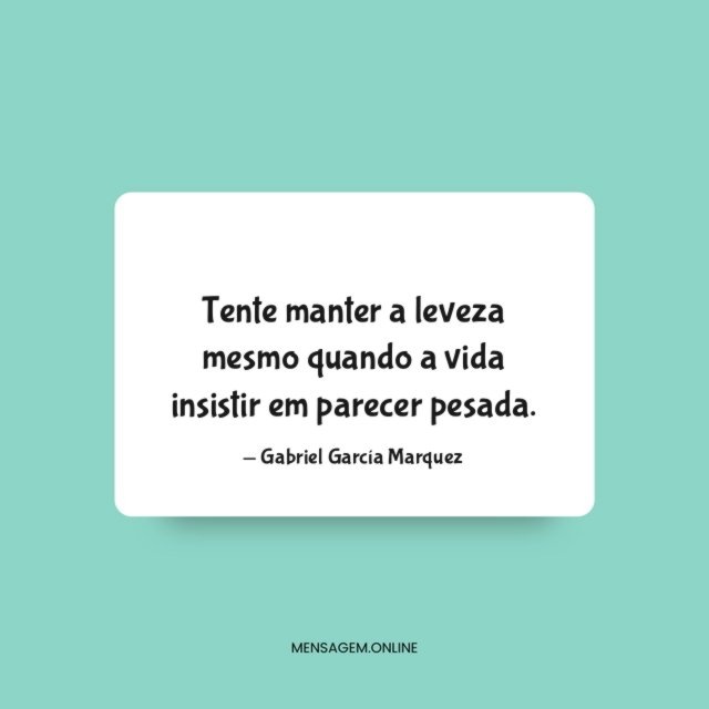 Tente manter a leveza