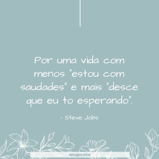 Por uma vida com menos