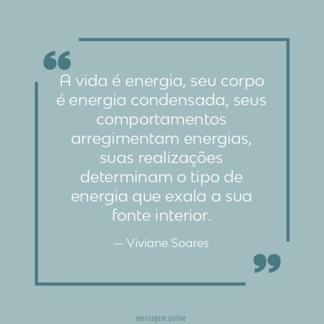 A vida é energia
