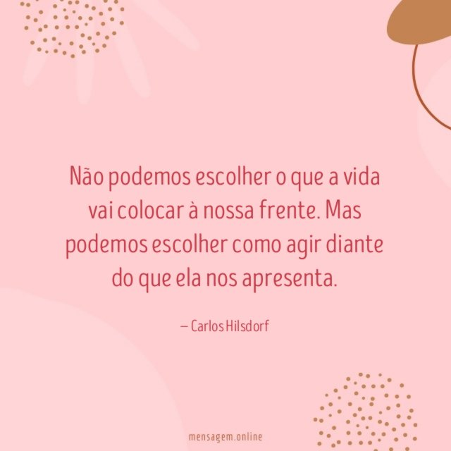 Não podemos escolher o que