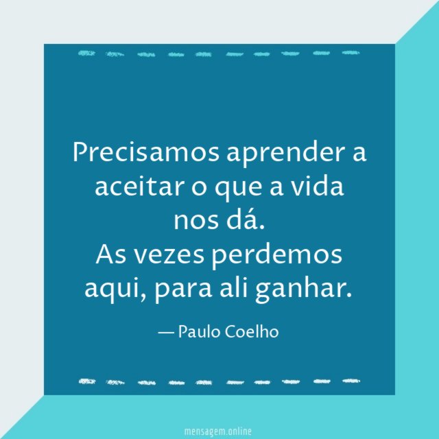 Precisamos aprender a aceitar