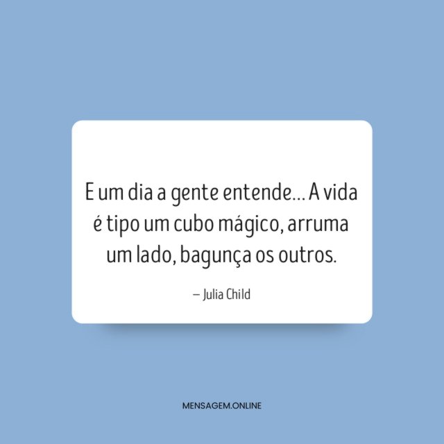 E um dia a gente entende