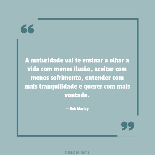 A maturidade