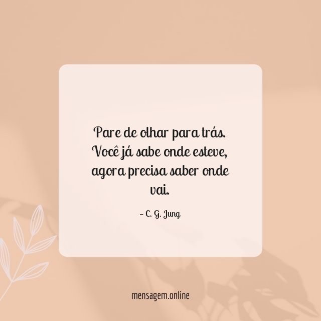 Pare de olhar para trás