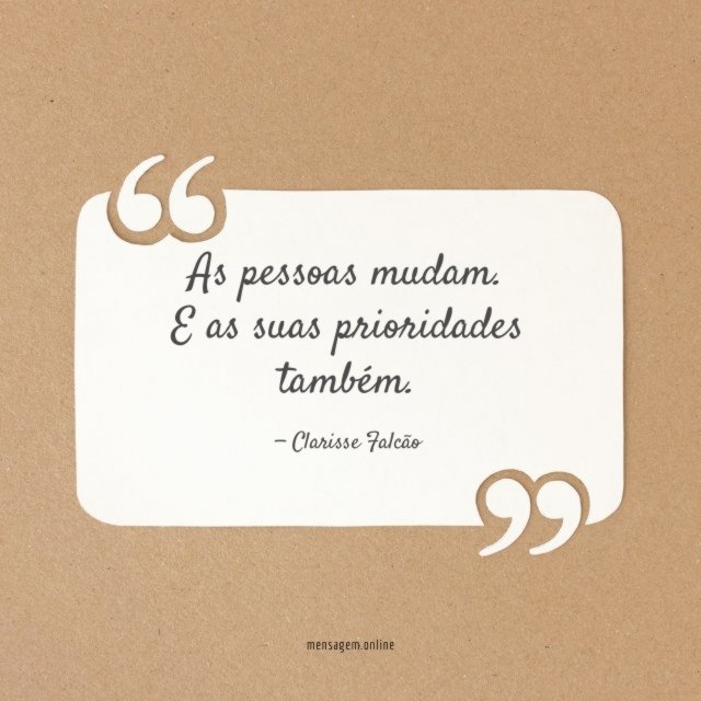 As pessoas mudam