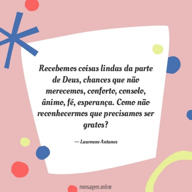 Recebemos coisas lindas