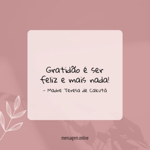 Ser feliz e mais nada