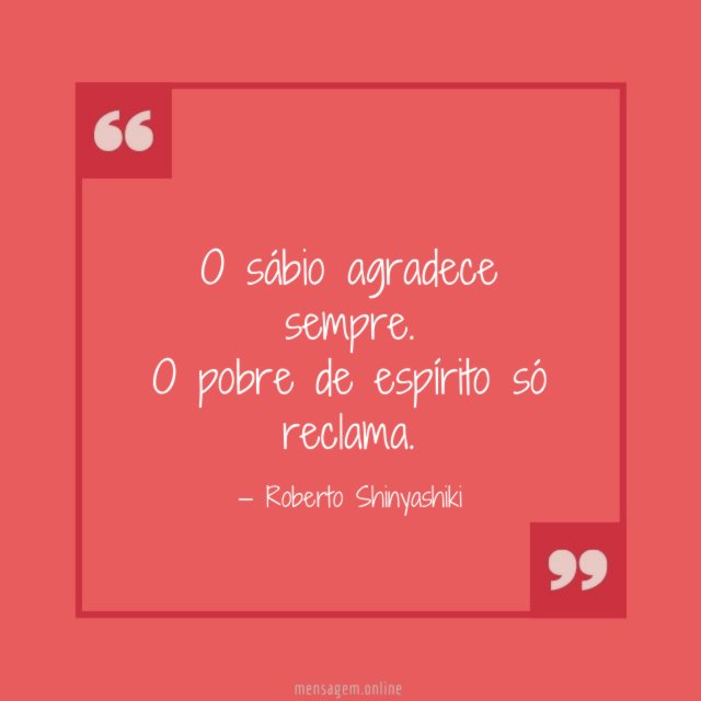 O sábio agradece sempre