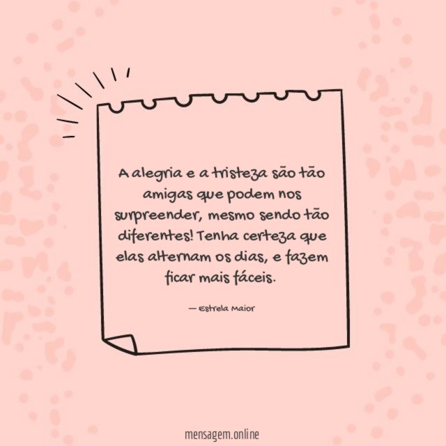 A alegria e a tristeza