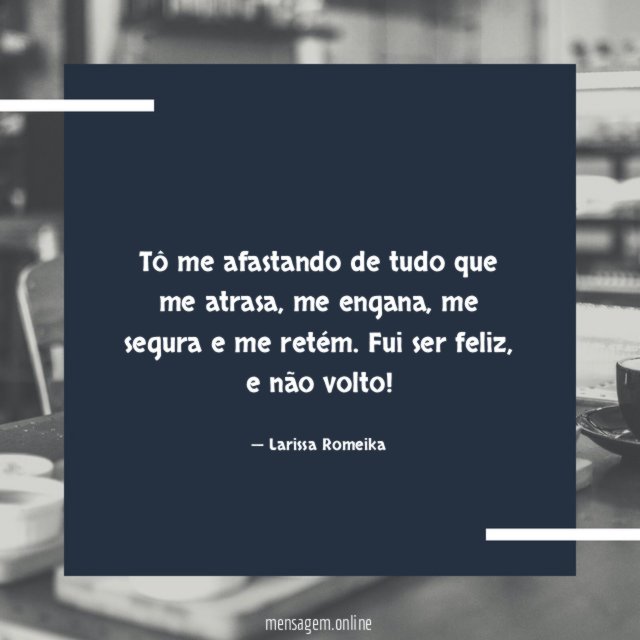 Tô me afastando de tudo