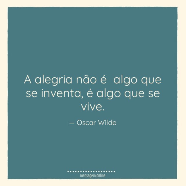 A alegria não é