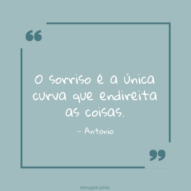 O sorriso é a única curva
