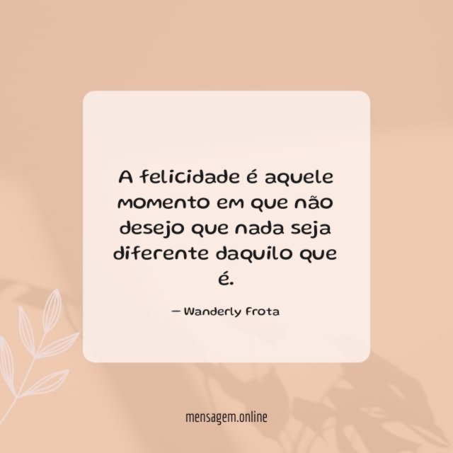 A felicidade é aquele