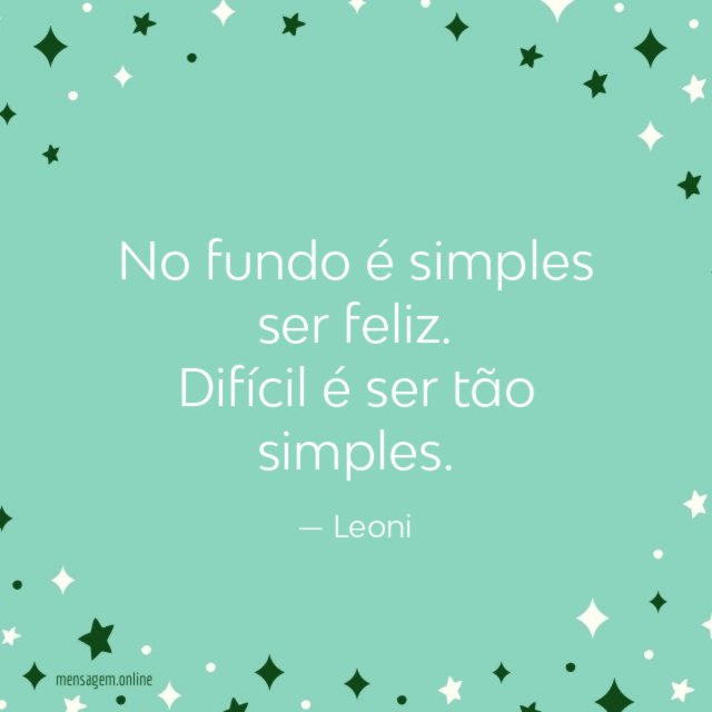 Simples ser feliz