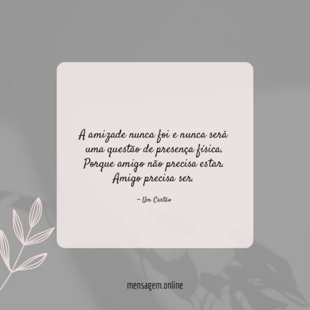 Questão de presença física