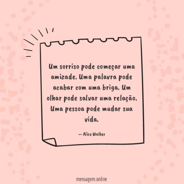 Um sorriso pode começar