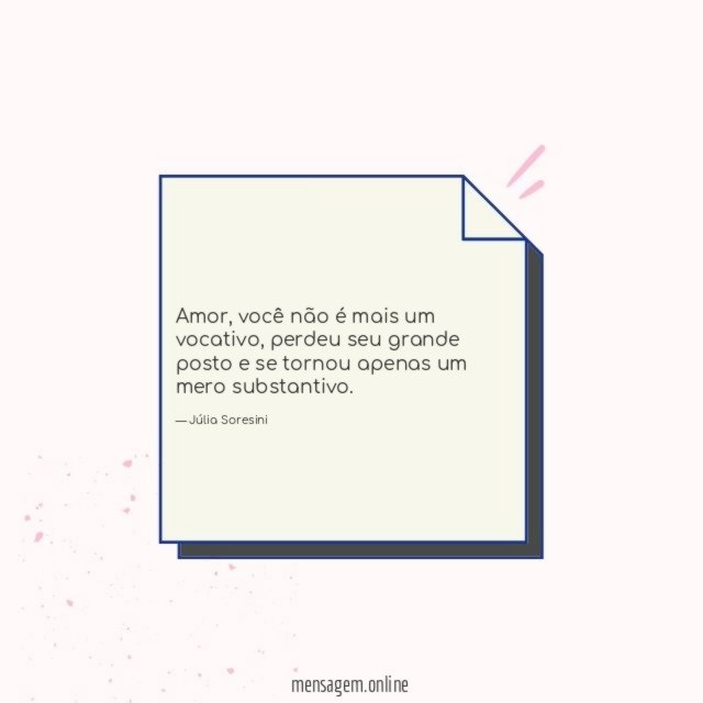 Você não é mais um vocativo