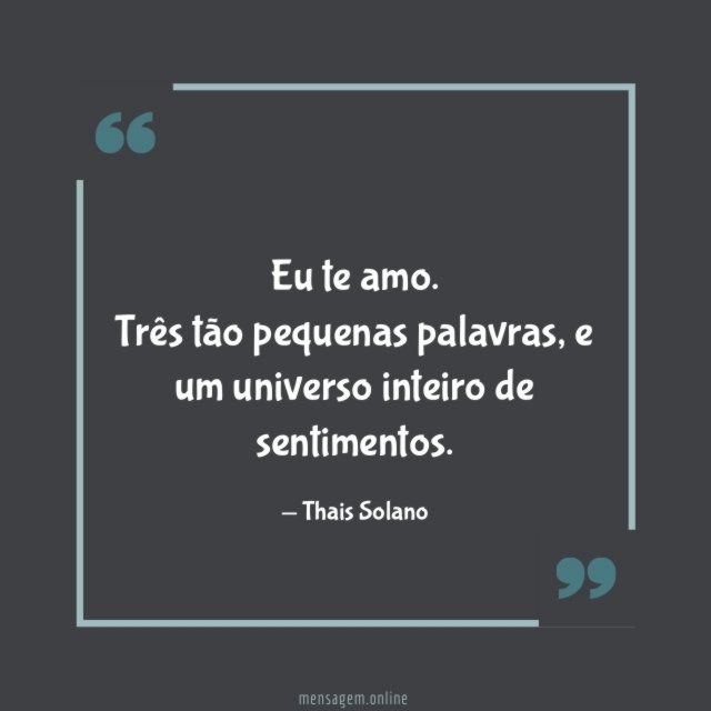 Três tão pequenas palavras