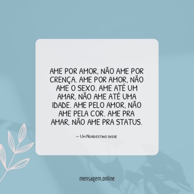 Não ame pra status