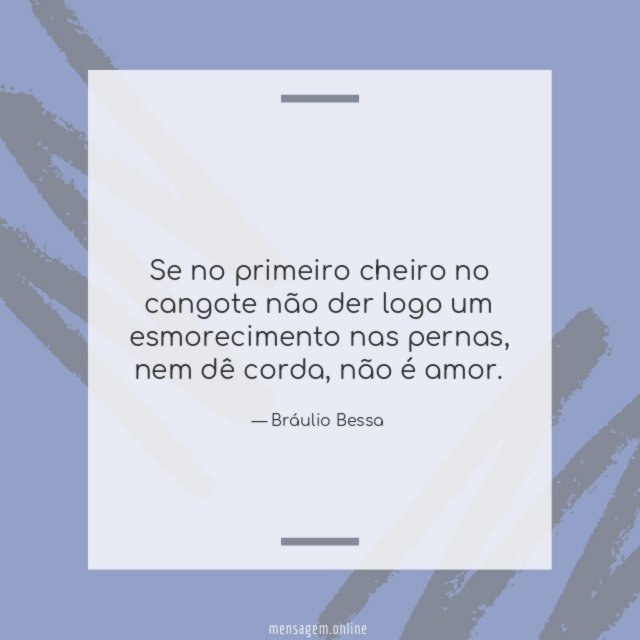 Se no primeiro cheiro no cangote